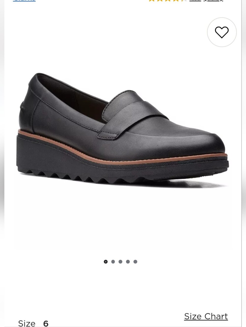 NWT Clarks Sharon Gracie Black Platform Penny Loafers